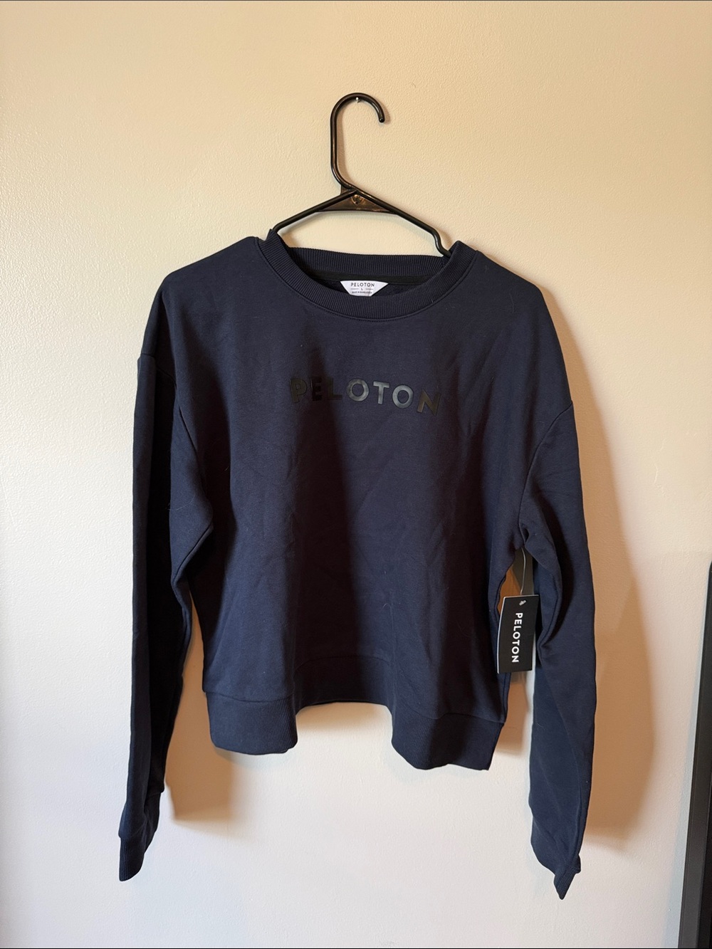 Peloton Navy Black Logo Crewneck Sweatshirt